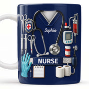Celebrate Our Everyday Heroes, Nurse-Themed Design - Personalized Custom Coffee Mug - NUR056_MG