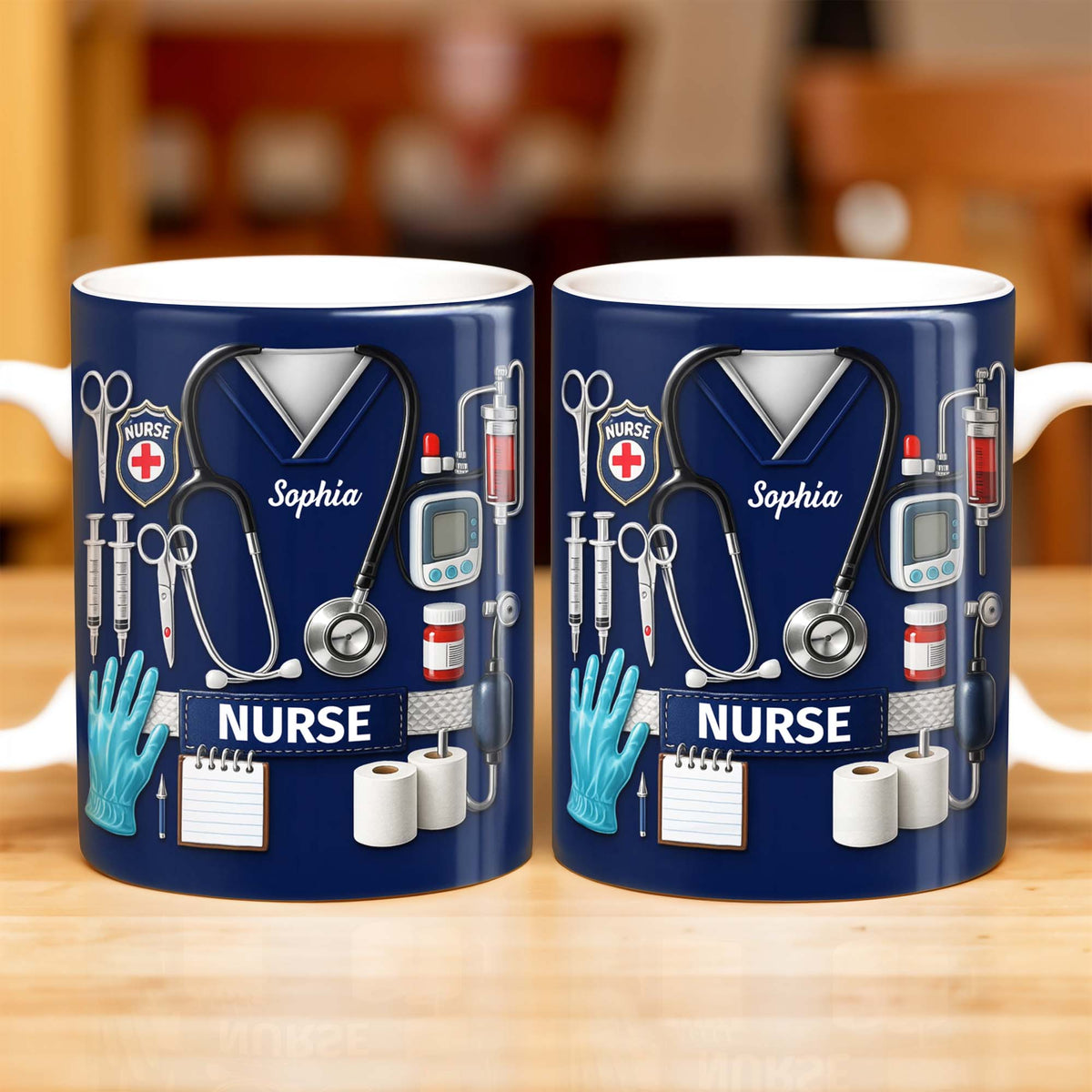Celebrate Our Everyday Heroes, Nurse-Themed Design - Personalized Custom Coffee Mug - NUR056_MG