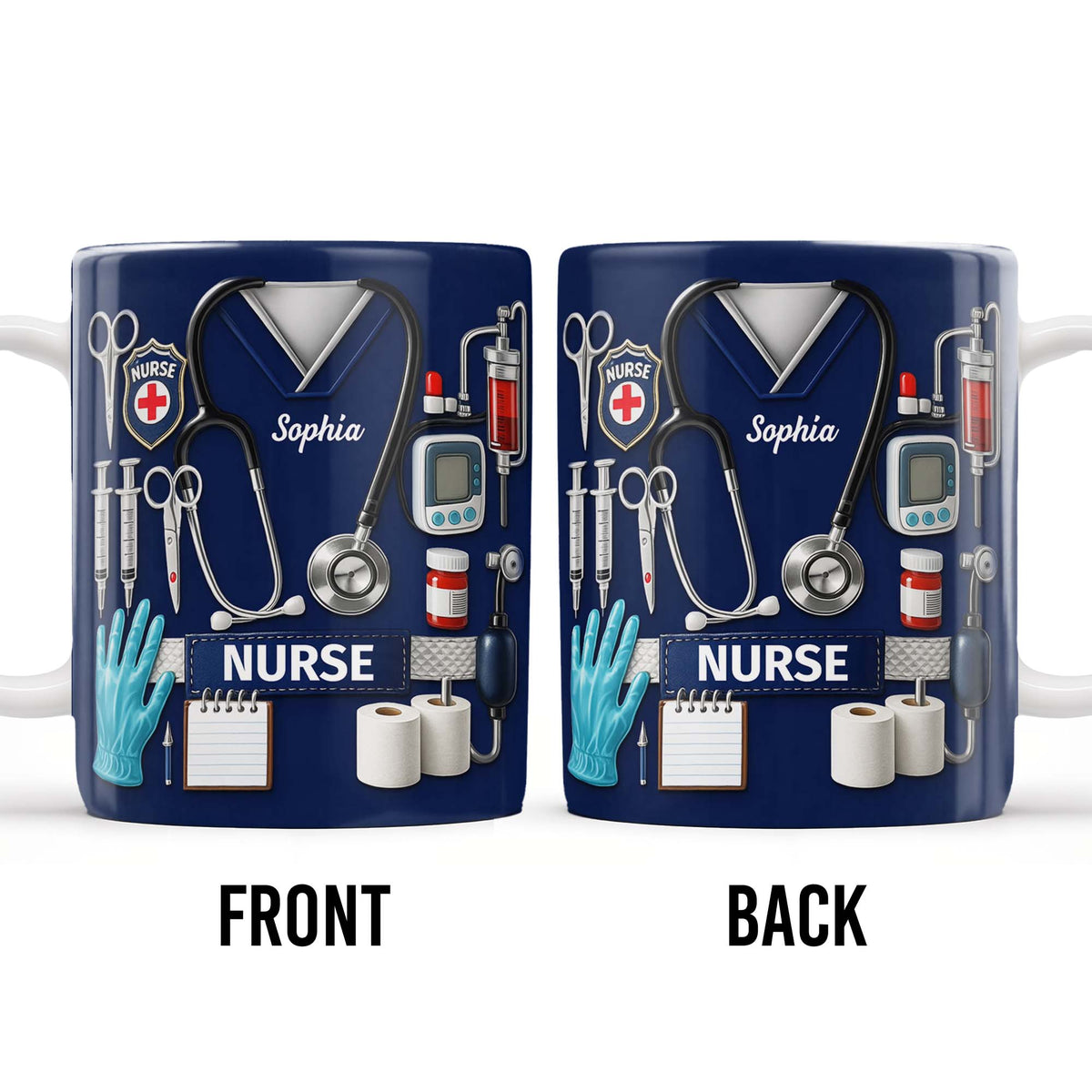 Celebrate Our Everyday Heroes, Nurse-Themed Design - Personalized Custom Coffee Mug - NUR056_MG