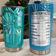 Nutrition Facts For Miracle Worker, Ideal Gift For Nurses - Personalized Custom Stainless Steel Tumbler 20oz 30oz - NUR059_TB