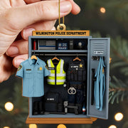 True Blue Police, Custom Police Ornament - Personalized Custom Wood Ornament, Custom Shaped - OFC018_WDO