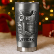 Honor Your Dedication, Police Badge Handcuffs Gun - Personalized Custom Stainless Steel Tumbler 20oz 30oz - OFC025_TB
