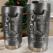 Honor Your Dedication, Police Badge Handcuffs Gun - Personalized Custom Stainless Steel Tumbler 20oz 30oz - OFC025_TB