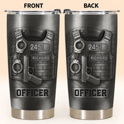 Honor Your Dedication, Police Badge Handcuffs Gun - Personalized Custom Stainless Steel Tumbler 20oz 30oz - OFC025_TB