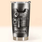 Beloved Officer Personalized Tumbler With Police Badge, Handcuffs, Pistol - Personalized Custom Stainless Steel Tumbler 20oz 30oz - OFC031_TB