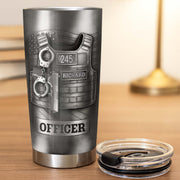 Beloved Officer Personalized Tumbler With Police Badge, Handcuffs, Pistol - Personalized Custom Stainless Steel Tumbler 20oz 30oz - OFC031_TB