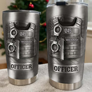 Beloved Officer Personalized Tumbler With Police Badge, Handcuffs, Pistol - Personalized Custom Stainless Steel Tumbler 20oz 30oz - OFC031_TB