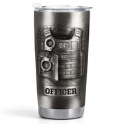Beloved Officer Personalized Tumbler With Police Badge, Handcuffs, Pistol - Personalized Custom Stainless Steel Tumbler 20oz 30oz - OFC031_TB