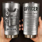 Celebrating Our Courageous Officers, Police Badge, Handcuffs, Gun - Personalized Custom Stainless Steel Tumbler 20oz 30oz - OFC037_TB