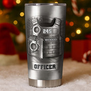 Police Officer, A Protector And Real-Life Superhero - Personalized Custom Stainless Steel Tumbler 20oz 30oz - OFC050_TB