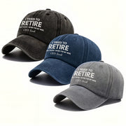 I Tried To Retire But Now I Work For My Wife CEO Text - Personalized Custom Washed Denim Cap - RETIRE088_WDCAP