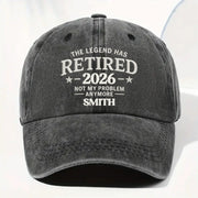 The Legend Has Retired Not My Problem Anymore Stars Design - Personalized Custom Washed Denim Cap - RETIRE120_WDCAP