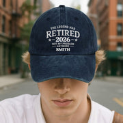 The Legend Has Retired Not My Problem Anymore Stars Design - Personalized Custom Washed Denim Cap - RETIRE120_WDCAP
