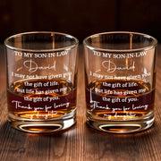 To My Son In Law Life Has Given Me The Gift Of You - Personalized Custom Whiskey Glass - SILA035_RWG