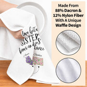 The Love Between Sisters Knows No Distance Floral State Map - Personalized Kitchen Towel - SIS047_TOWL
