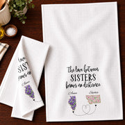 The Love Between Sisters Knows No Distance Floral State Map - Personalized Kitchen Towel - SIS047_TOWL