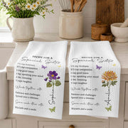 Recipe For A Special Sister With Purple Flower And Butterflies - Personalized Kitchen Towel - SIS057_TOWL