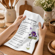 Recipe For A Special Sister With Purple Flower And Butterflies - Personalized Kitchen Towel - SIS057_TOWL