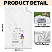 Recipe For A Special Sister With Purple Flower And Butterflies - Personalized Kitchen Towel - SIS057_TOWL