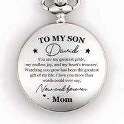 To My Son, Now And Forever, Stars - Personalized Silver Plated Pocket Watch - SON014_SWATCH