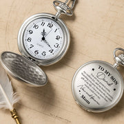To My Son, Now And Forever, Stars - Personalized Silver Plated Pocket Watch - SON014_SWATCH