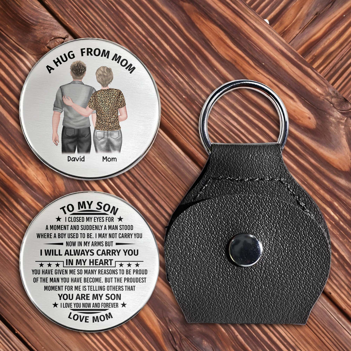 A Hug From Mom, To My Son, Mother And Son Love - Personalized Custom Pocket Hug - SON068_HTOK