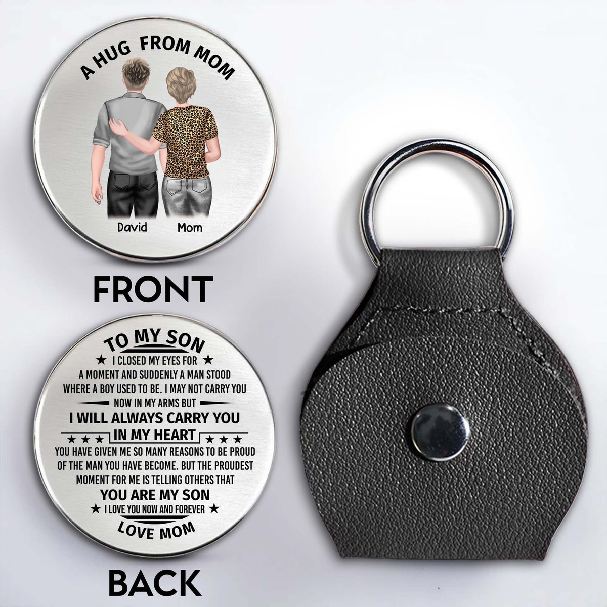 A Hug From Mom, To My Son, Mother And Son Love - Personalized Custom Pocket Hug - SON068_HTOK