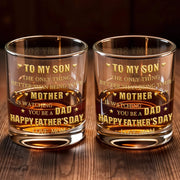 To My Son Better Than Being Your Mother Hearts Stars - Personalized Custom Whiskey Glass - SON156_RWG