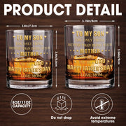 To My Son Watching You Be A Dad Monogram Whiskey Glass - Personalized Custom Whiskey Glass - SON188_RWG