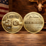 À Mon Fils Fist Bump Custom 3D Gold Effect French Message - Custom Commemorative Coin - SON241_KCOIN