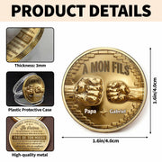 À Mon Fils Fist Bump Custom 3D Gold Effect French Message - Custom Commemorative Coin - SON241_KCOIN