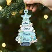 [3D Printing Effect] Personalised Family Gifts - Sea Glass Christmas Tree Acrylic Ornament