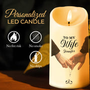 Once Upon A Time Straight To You, Hands Holding Wedding Rings - Personalized Custom LED Candle - WIF018_LECA