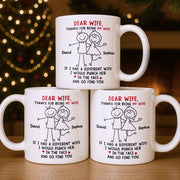 Dear Wife Thanks For Being My Wife, Stick Figures And Hearts - Personalized Custom Coffee Mug - WIF059_MG