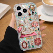 Find Your Inner Peace And Balance Yoga Woman With Lotus Flower - Personalized Clear Phone Case - YOGA013_PHC