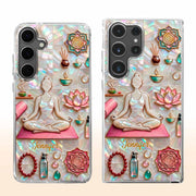 Find Your Inner Peace And Balance Yoga Woman With Lotus Flower - Personalized Clear Phone Case - YOGA013_PHC
