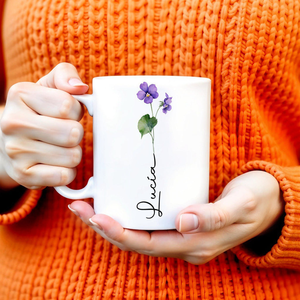 Celebrate Everyday Moments Violet Flowers Touch - Personalized Custom Coffee Mug - CPL020_MG