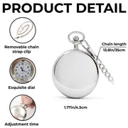 To My Grandson, Believe In Yourself With Elegant Flourishes - Personalized Silver Plated Pocket Watch - GSN001_SWATCH