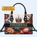 Queen Flowers - Personalized Custom Leather Handbag - queen02flowers