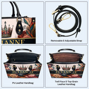 Queen Flowers - Personalized Custom Leather Handbag - queen02flowers