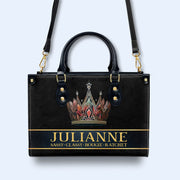 Queen Black - Personalized Custom Leather Handbag - queen02black