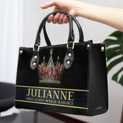 Queen Black - Personalized Custom Leather Handbag - queen02black