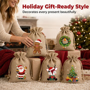 🎁Early Christmas Sale 50% OFF🔥Christmas Burlap Gift Bags with Drawstring