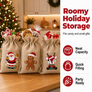 🎁Early Christmas Sale 50% OFF🔥Christmas Burlap Gift Bags with Drawstring